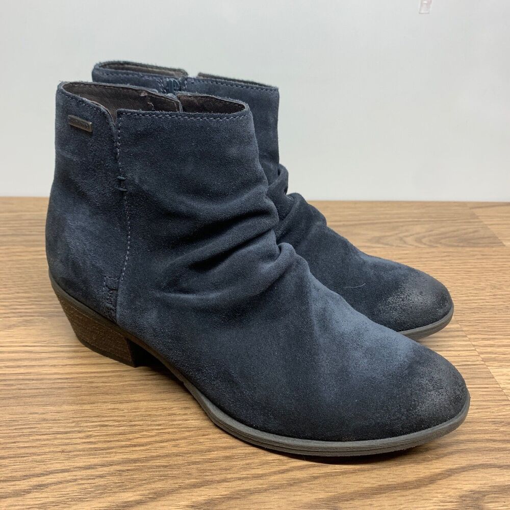 Josef Seibel Daphne 50 Bootie Navy Blue Jeans Suede Heel Womens Size 40 / 9
